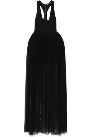 DAVID KOMA Pleated tulle gown