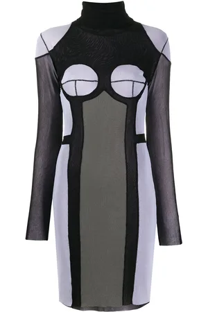 Jean Paul Gaultier 2000s turtleneck panelled sheer dress