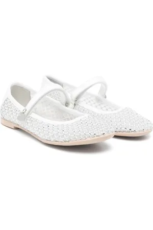 MONNALISA Crystal-embellished ballet flats