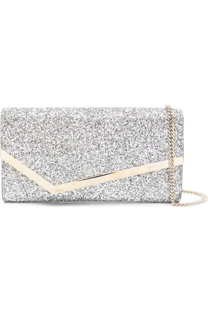 Jimmy Choo Emmie logo-debossed clutch bag