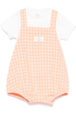 TEDDY & MINOU Plaid dungarees set