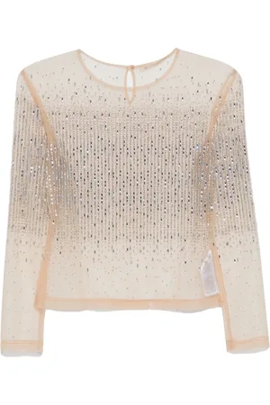 ERMANNO SCERVINO Tulle crystal-embellished top