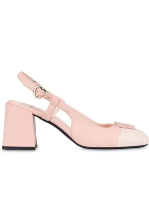 Moschino Logo-plaque leather pumps