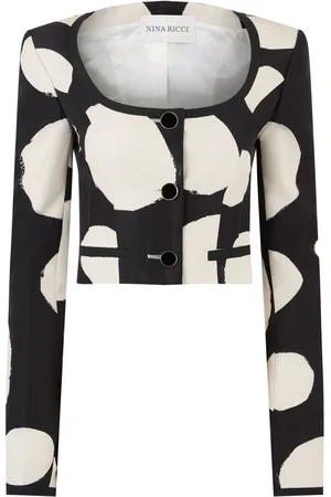 Nina Ricci Round-neck patterned crop jacket