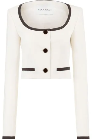 Nina Ricci Round-neck two-tone crop jacket