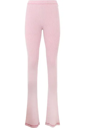 GCDS Ribbed knit flared trousers