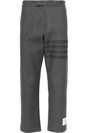 Thom Browne Mid-rise twill tapered trousers