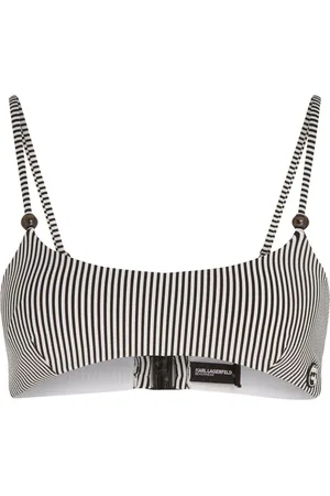 Karl Lagerfeld Ikon striped bikini top