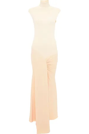 Victoria Beckham Knitted-panel cap-sleeve maxi dress