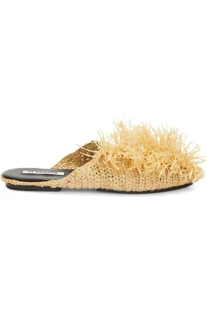 Jil Sander Straw-embellished slippers