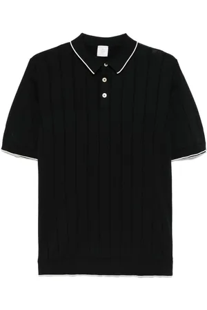 ELEVENTY Ribbed-knit polo shirt
