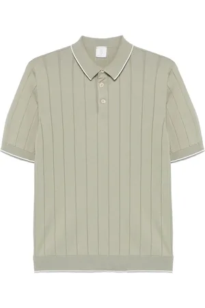 ELEVENTY Ribbed-knit polo shirt