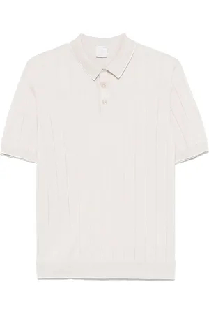 ELEVENTY Ribbed-knit polo shirt