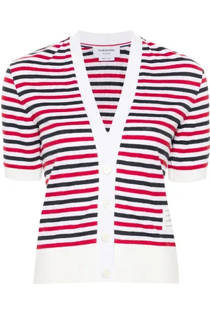 Thom Browne Striped linen cardigan