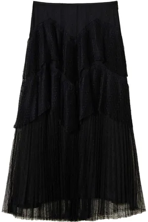Twin-Set Pleated tiered skirt