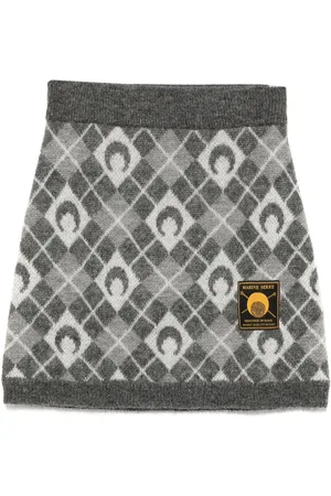 Marine Serre Moon Argyle knit mini skirt