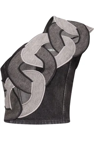 AREA Chain-detail off-shoulder top