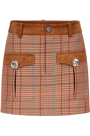 AREA Checked mini skirt