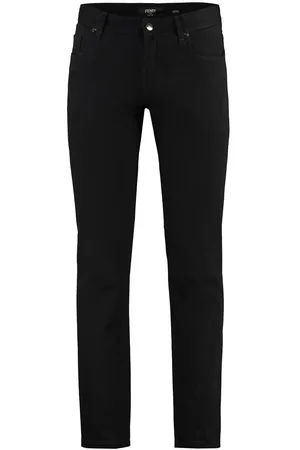 Fendi FF embroidered slim-fit jeans