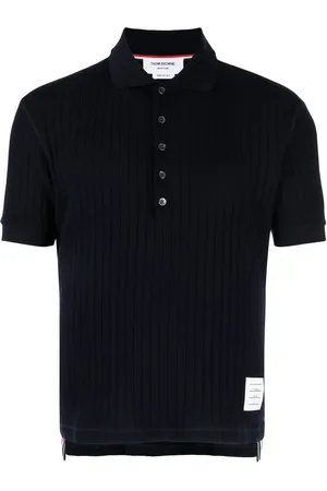 Thom Browne Ribbed-knit virgin wool polo shirt