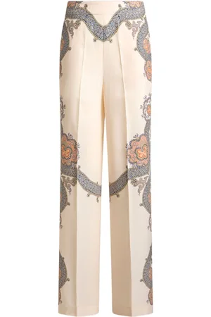 Etro Year of Snake silk palazzo trousers