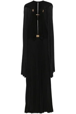 Elisabetta Franchi Lurex cape gown