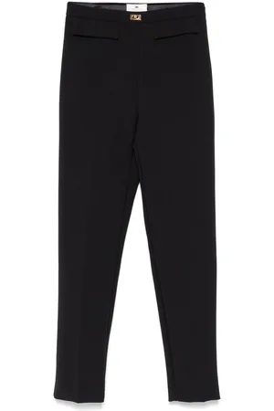 Elisabetta Franchi Logo-plaque slim-fit trousers