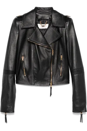 Elisabetta Franchi Contrasting-stitching biker jacket