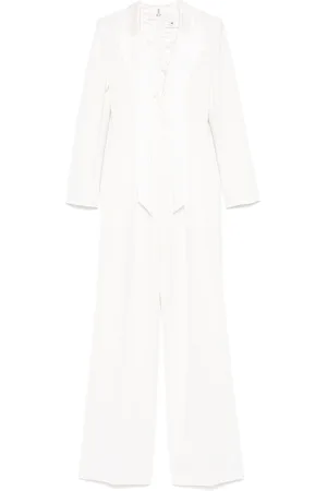 Elisabetta Franchi Satin-lapels tuxedo jumpsuit