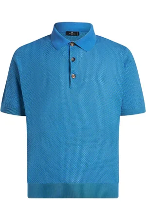 Etro Micro-design knit polo shirt