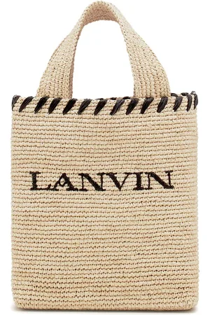 Lanvin Logo-motif raffia tote bag