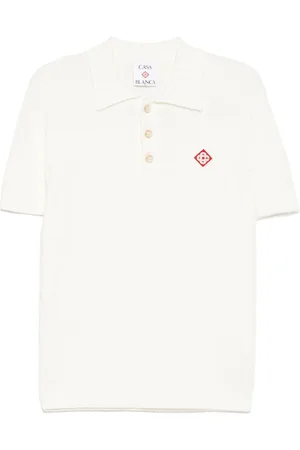 Casablanca Logo-embroidered bouclé polo shirt