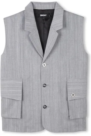 DKNY Metallic-thread striped vest