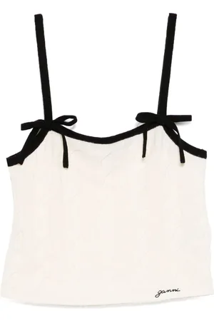 Ganni Bow detailing vest