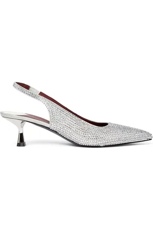 Stella McCartney 50mm crystal-embellished kitten heel slingback pumps