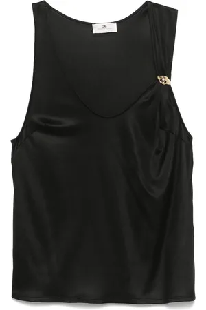 Elisabetta Franchi Logo-brooch tank top