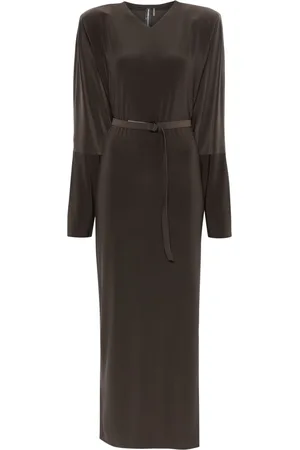 Norma Kamali Dolman side-slit gown