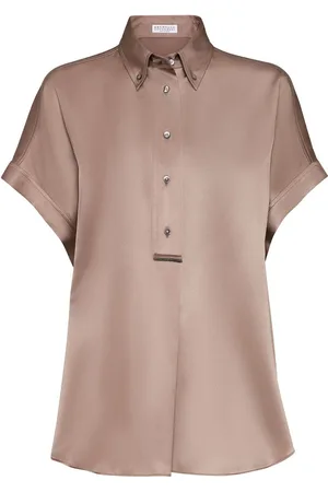 Brunello Cucinelli Monili-embellished silk shirt