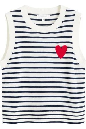 Chinti & Parker Striped merino knit vest