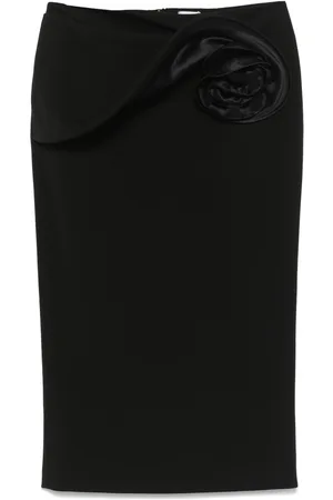 MAGDA BUTRYM Floral-appliqué midi skirt