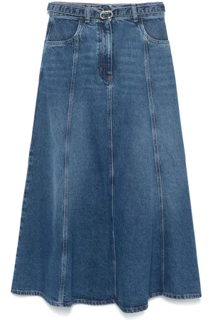 Twin-Set Oval T-belt denim maxi skirt