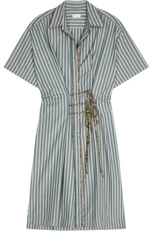 DRIES VAN NOTEN Striped cotton dress