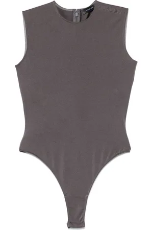 MUGLER Logo-embossed sleeveless bodysuit