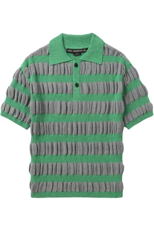 Andersson Bell Ruffle-knit polo t-shirt