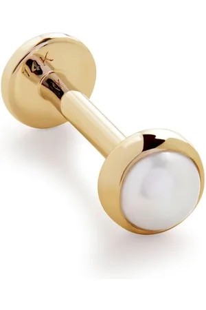 Monica Vinader 14kt yellow Pearl Labret single earring