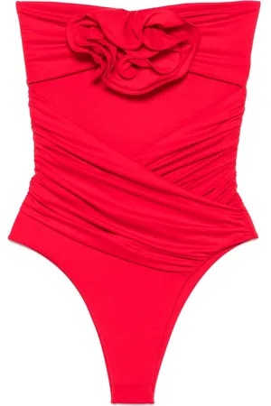 MAGDA BUTRYM Floral-appliqué swimsuit