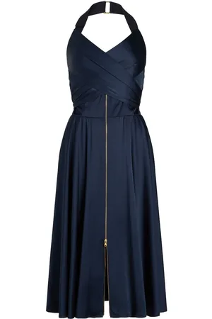Patou Halterneck satin midi dress