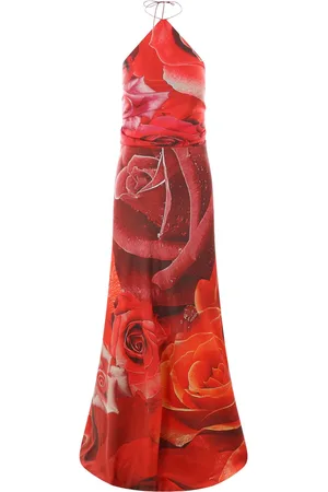 Roberto Cavalli Garden Rose-print maxi dress