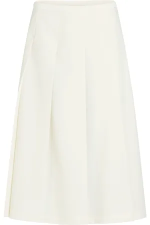 Patou Pleated twill midi skirt