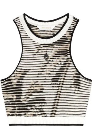 Palm Angels Palms-jacquard crop top